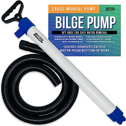 Manual Bilge Pump Large for Boats with 5ft Hose, Hand Water Pump for Kayak