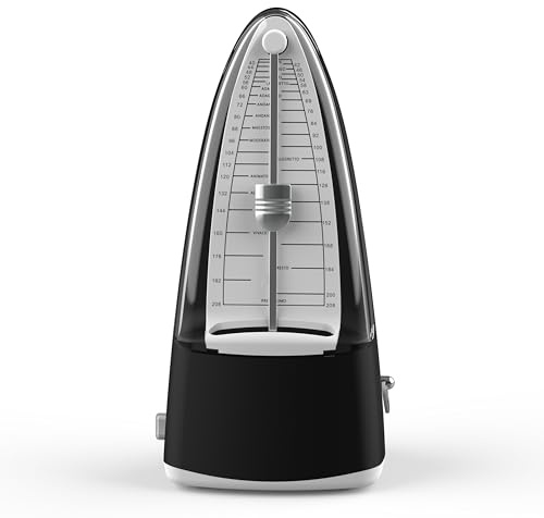 AUPHY Macaron Colourful Mechanical Metronome for Piano Guitar Ukulele Violin and Other Instruments, Simple Design Compact and Portable Clear Sound Tempo(40-208bpm),Metronome Gift,Black