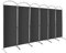 COSTWAY 4/6 Panel Folding Room Divider, Freestanding Wall Privacy Screen Protector, Paravent Partition Separator for Living Room, Bedroom and Office (Grey, 6 Panel: 331 x 188cm)