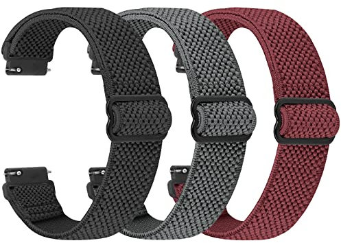 TumpCez Elastische Uhrenarmbänder,16mm 18mm 19mm 20mm 22mm 24mm Schnellverschluss Nylon Armband Verstellbare Aatmungsaktive Sportbänder Ersatzarmband für Herren Damen