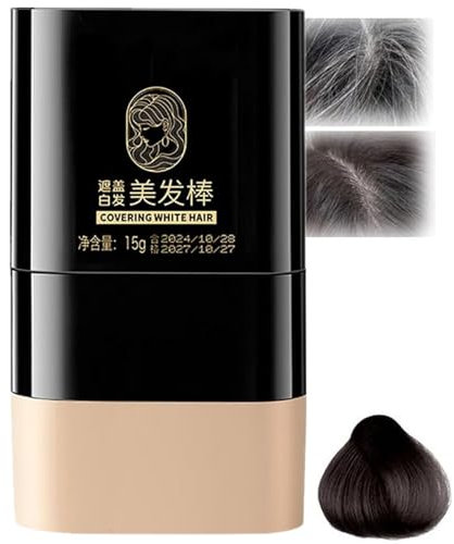 Instant Hair Color Stick mit integriertem Kamm,Haarfärbestift für Graues Haar,Ausbesserungskamm 2 in 1,Sofortiger Haarfarbenstift,Wasserfester und Schweißfester Haarfärbestift (Dark Brown, 15g)