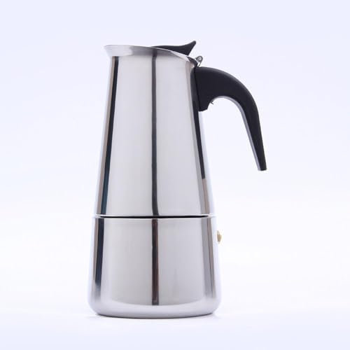 Niwugady Caffettiera Moka Express 4 Tazze 200ml - Espresso Maker in Acciaio Inox - Moka Pot Manico Anti Scottatura - Non adatta a Induzione