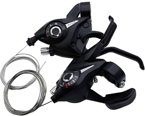 Damavat 21-Speed Bike Shifter & Derailleur Set Bicycle 3x7 Shift Levers with Brake Includes Shift Cable