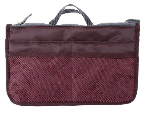NOVAGO Organiseur Pochette Sac de Rangement intérieur pour Sac à Main ou Sac de Voyage (Divers Coloris Disponibles) (Bordeaux)