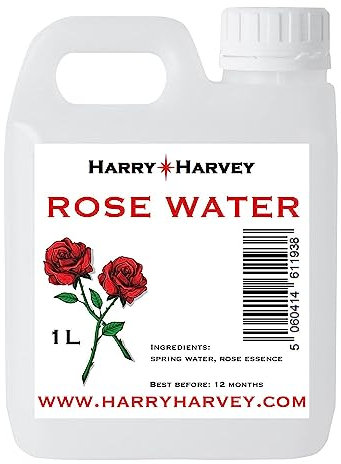 Harry Harvey Rose Water 1 Litre (1000ml) | suitable for Face, Hair & Skin | Rose Water Toner & | Edible for Cooking, Drinks & Bulk Skincare