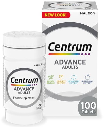 Centrum Advance Multivitamin & Mineral Supplements, 24 essential nutrients including vitamin D, C, Calcium, Daily Multivitamin Tablets, 100ct