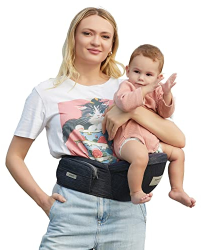 Sunnors Hip Baby Seat Carrier-Ergonomic Infant Carrier Waist Seat for Newborn to Toddler (0-36Months) Adjustable Waistband with Pockets
