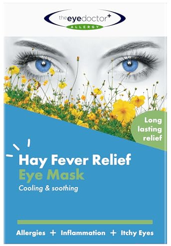Eye Doctor Cooling Eye Mask for Hayfever, Reusable Cold Compress, Allergy | Self Cooling Thermo Gel Fabric Soothes Allergy Inflammation and Puffy Itchy Lids, Removable Washable Cover, Adjustable Strap
