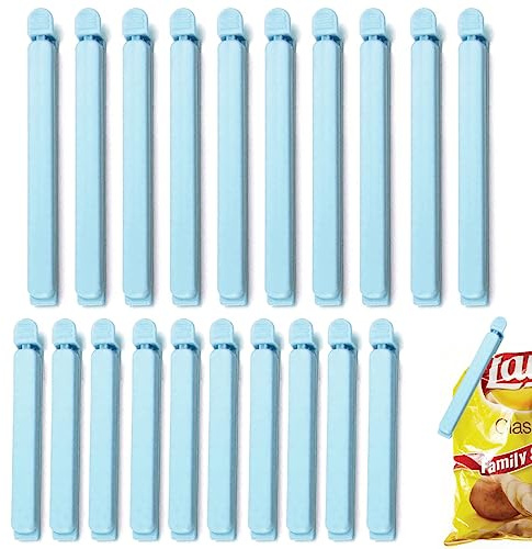 Amindz 20 Piezas Snack Clips de Comida,Pinzas Cierra Bolsas de Plástico,Clips de Cierre para Bolsas,Pinzas Bolsas Alimentos para Bolsas de Alimentos y Almacenamiento