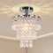 FRIXCHUR Modern Crystal Chandelier Ceiling Light Fitting Hallway Lights Ceiling Light 3 Tiers Crystal Raindrop Chandelier for Bedroom Living Room Dining Room (Chrome)