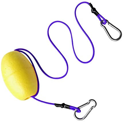 Oshhni Ankerboje Ankerboje mit Expanderseil Und Karabinerhaken Zum Bootfahren Kajakfahren, Gelb + Lila