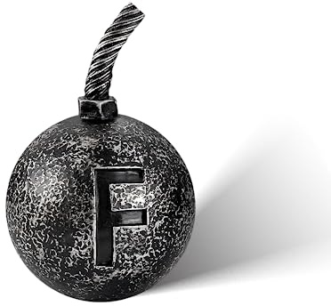 MillMB Initial Bomb Paperweight Humor Decor with Ball Functional and Stylish Office Gift for Office Co-Worker Boss,Student with Letter Desk Decor