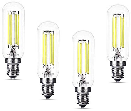 Y.W.Licht T25 E14 LED Bulb Cooker Hood Light Bulbs Dimmable Cool White 6000K 4W 230V Edison Tubular Light Equivalent to 40W Halogen Lamp for E14 Range Hood, Extractor Fan(4 Pack)