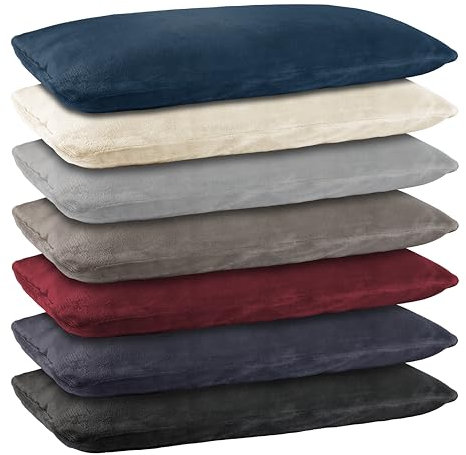 BaSaTex Plüsch Kissenbezug im Doppelpack | Cashmere Touch Kopfkissenbezug | Fleece Sofakissen Couchkissen | 100% Mikrofaser | 2X 80x80 cm | Blau