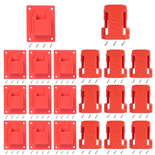 20pas Tool Holders and Battery Holder for Milwaukee M18 18V Wall Mount Hanger Battery Drill Tool Storage Shelf with Screws
