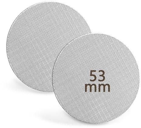 Puck Screen,filtri riutilizzabili del caffè per cesto del portafiltro dell'espresso 53mm 2 pezzi 1,7 mm di spessore per portafiltro, 150 μm acciaio inox caffè Puck Screen