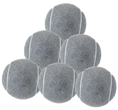 Folpus 6pcs Tennisbälle Training Bälle 6,4 cm Durchmesser für Anfängerausbildung für Enthusiasten Racquet Sports Aktivitäten, Grau
