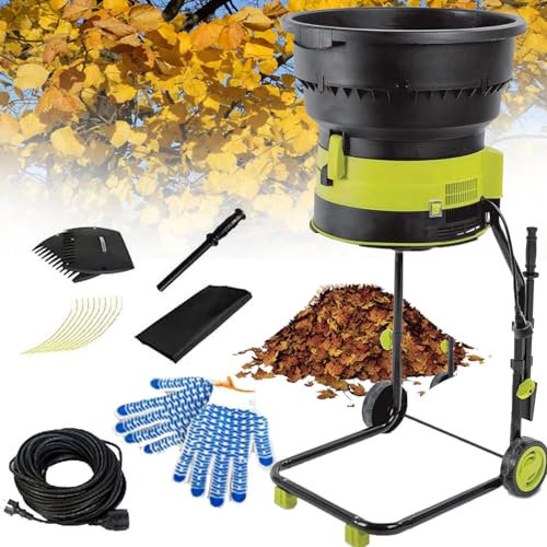 Portable Electric Garden Shredder for Leaves and Compost, 8000RPM High-Speed Mulching with Collection Bag, Ideal for Quick Garden Cleanup