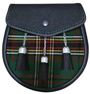 Tara Murphy - Falda escocesa Sporran con cinturón de cadena, accesorio de vestido de las tierras altas, ropa de día tradicional con 3 borlas