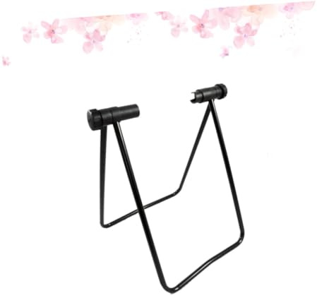 Support de Réparation Vertical Pliable pour Vélo, Métal Noir, 1 Pièce | Réglage en Hauteur, Deux Anneaux de Maintien, pour Réparation à Domicile, Compatible Plupart des Vélos