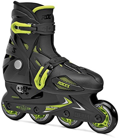 Roces Orlando Inline Skate Unisex, niños Unisex, Negro/Lima, 25-29