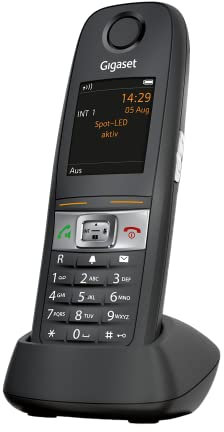 Gigaset E630HX - DECT-Mobilteil mit Ladeschale - Fritzbox-kompatibel - Schnurloses Telefon für Router und DECT-Basis – Robust und Strapazierfähig, schwarz [Deutsche Version] [Ohne Basis]