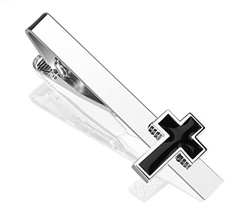 Cross Tie Clips for men, Christian Tie Clip, Religious Tie Bar, Jesus Tie Bars for Men Unique, Crucifix Mens Tie Tack Pins Silver, Christ Catholic Suit Shirt Tie Accessories for Men Women Boys Father