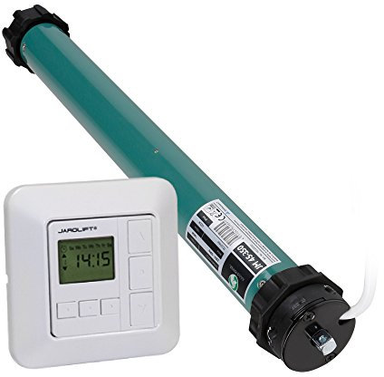 JULIUS MAYER Rollladenmotor JM45-350 SW60 Zugkraft 35 Nm / 65 kg SW60 Wartungsfrei Sehr Leise Plus jarolift Sevenlogic Comfort Zeitschaltuhr