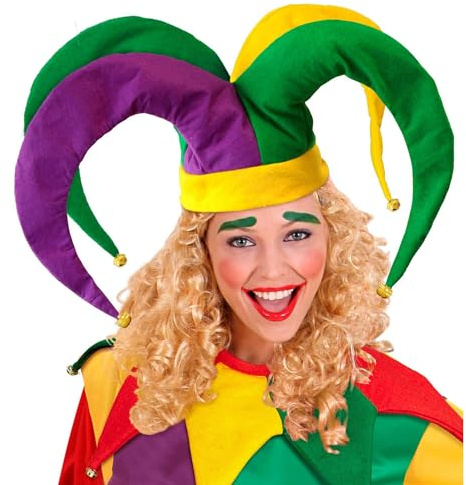 W WIDMANN MILANO Party Fashion - Chapeau Narrenne avec clochette - Mixte - Adulte, Multicolore