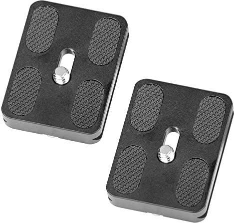 koolehaoda PU-50 50mm Universal Quick Release Plate with 1/4 inch Screw Fits Arca-Swiss Standard for Camera Tripod Ballhead-(2 Pieces