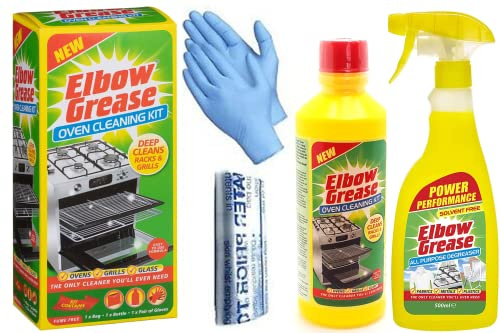 Oven Cleaning Kit | Heavy Duty Oven Cleaner +All Purpose Degreaser | Ideal Domestic Ovens and BBQ -500 ML Bottle | Complete Oven cleaning kit with Bags and Gloves