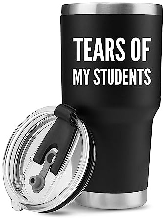 Panvola Tears Of My Students Vacuum Insulated Mug for Teachers Student Gifts, College Teachers Gifts Travel Mug with Removable Lid and Straw (30 oz)