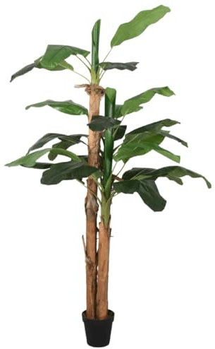 CIADAZ Bananträd konstgjord 18 blad 150 cm grön, konstgjorda växter dekoration, konstgjorda växter som äkta, konstgjorda inomhusväxter, växtdekoration, konstgjorda växter – 359001