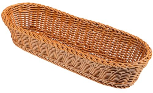 Luxshiny Panier Tissé Pour Pain Et Fruits - Corbeille De Rangement Ovale En Pp 35.5X12.2X7.5 Cm Panier Multifonctionnel Pour Cuisine Et Salle À Manger