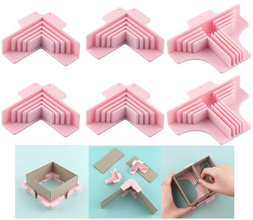 OTCRAFT 6Pack Corner/Divider Assembly,Clamps Corner Guides Cartonnage Corner Holding Tool (3 mm, 2 mm, 1.5 mm, 1 mm) Wide .for Book Covers, Chipboard Boxes, Dioramas
