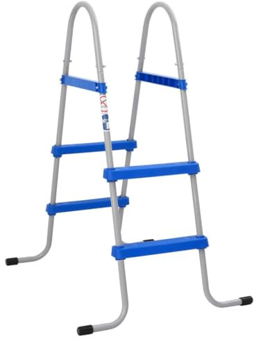 vidaXL Escalera para Piscina elevada Acero y plástico 84 cm, peldaño de Piscina, escalón para Piscina, Escalera para Piscina elevada