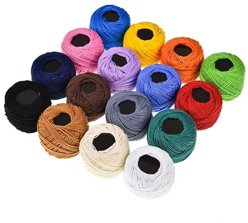 Tofficu Hilo De Bordar 16 Colores Para Punto De Cruz Juego De Hilos Para Manualidades Diy Costura Proyectos De Bordado Y Decoración Creativa