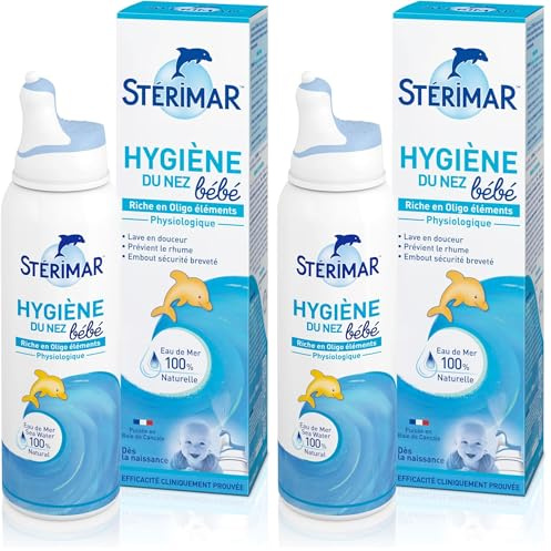 STÉRIMAR Hygiène du Nez Bébé - Spray Nasal pour Bébé dès la naissance, Prévient le Rhume, à l'Eau de Mer 100% Naturelle, Formule Physiologique, 100 ml