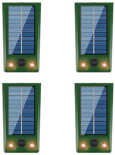 funfunfly 4X La energía Solar expulsa Animales nocturnos, Gatos, Perros, Ardillas, mapaches, Gusanos, Conejos, Zorros, Ciervos, pájaros. Detección de Deportes para repelentes Animales