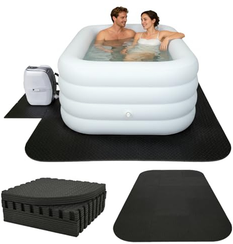 1/2 Extra Thick Hot Tub Mat & Pad for Inflatable Tubs - 85 Inch Non-Slip EVA Foam Padding for Outdoor Hot Tubs Pool Spa Pad Game Camping Mat, Easy Clean