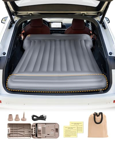 CEMOFE Car Bed Mattress with Pump SUV Mattress Inflatable Car Air Bed Quiet Split Design Portable with Built-in Pillow & Wireless Pump Polyester Pongee‌ for Outdoor Travel Sleeping