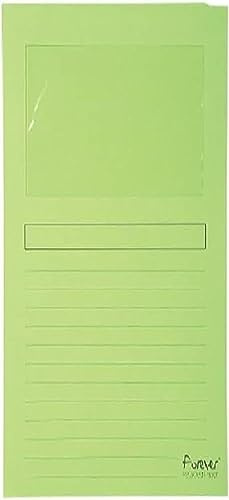 Exacompta - Réf. 50107E - Paquet de 100 chemises à fenêtre sans plastique Forever® 120 g/m² - couleurs vives - 100% recyclées et certifiées Ange Bleu - dimensions 22 x 31 cm pour A4 - couleur vert pré