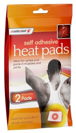 12 x Master Plast Self Adhesive Heat Pads, Lasts up to 8 Hours Each, 6 Packs of 2.