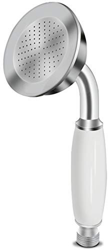 Evwoge Handheld Showerheads, Solid Brass & Ceramics Hand Held Shower Rainfall Telephone Shape Design Polished Chrome Finished Rain Showerhead Bath Sprayer Rainfall