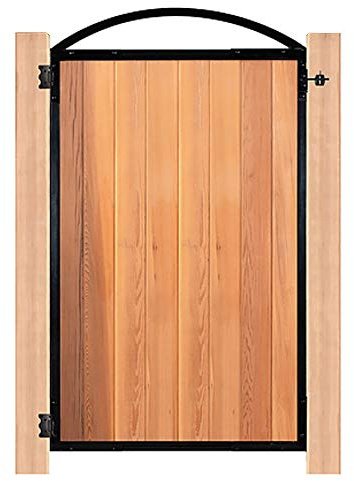 Nuvo Iron PRO8 (PRO 8) Gate Frame, 8 Standard Fence Board Wide x 6’ Long, Black, 6 Foot