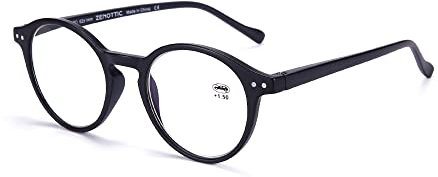 ZENOTTIC Occhiali da Lettura Presbiopia Anti Luce Blu con Lenti Antiriflesso Uomo e Donna Leggero Telaio Rotondo Vintage Occhiali0.0 1.0 1.5 2.0 2.5 3.0 3.5