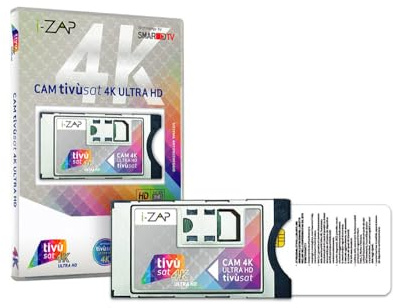 Scheda Black Tivusat 4K UHD e Cam ECP per vedere canali Rai 4K e Mediaset HD da satellite su smart TV o decoder compatibile Tivusat4K: Cam Tivùsat Telcominstrument ZAP