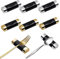 Homefantasy 6 Stück Essstäbchen Bank,Keramik Essstäbchen Rest Rack,Essstäbchen Halter Kissen,Essstäbchen Halterung,Küche Restaurant Eßgeräte,Restaurants Accessoires,Schwarz mit Gold/Schwarz mit Silber