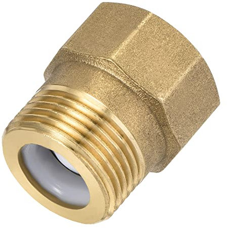 sourcing map Laiton Clapet anti-retour G3/4 Mâle Femelle Fil 30x33mm Interne Débit Non-retour Voie Refoulement Prévention pour Eau Essence Carburant Ligne