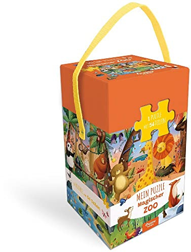 AUZOU, Mein Puzzle Magischer Zoo, Puzzle ab 5 Jahren, Kinderpuzzles mit Poster, Spannendes Zoopuzzle, Für 1 Spieler ab 5 Jahren